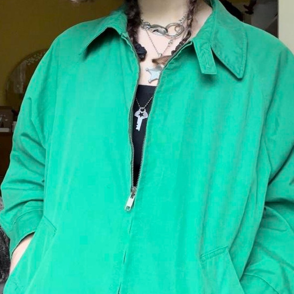 forest green windbreaker